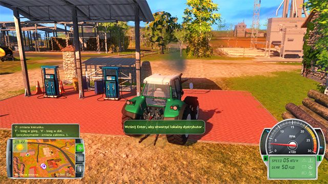 Podjedź do stacji paliw. - Poznanie farmy i pierwsze prace | Kariera Symulator Farmy 2014 - Symulator Farmy 2014 - poradnik do gry
