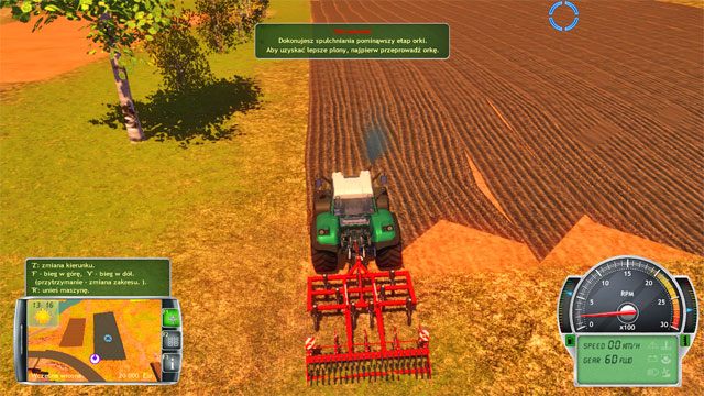 Spulchnianie także rozpocznij od brzegu pola. - Poznanie farmy i pierwsze prace | Kariera Symulator Farmy 2014 - Symulator Farmy 2014 - poradnik do gry