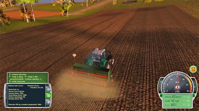 Sianie zboża tak jak wcześniej inne czynności rozpocznij od brzegu pola. - Poznanie farmy i pierwsze prace | Kariera Symulator Farmy 2014 - Symulator Farmy 2014 - poradnik do gry