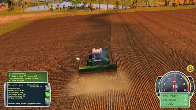Siejąc staraj się być dokładny tak, by nie zostawić dużych kawałków pola. - Poznanie farmy i pierwsze prace | Kariera Symulator Farmy 2014 - Symulator Farmy 2014 - poradnik do gry