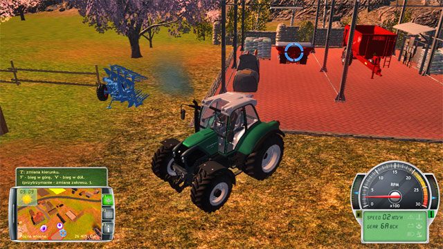 Wjedź tyłem do garażu i podłącz rozsiewacz nawozu. - Poznanie farmy i pierwsze prace | Kariera Symulator Farmy 2014 - Symulator Farmy 2014 - poradnik do gry