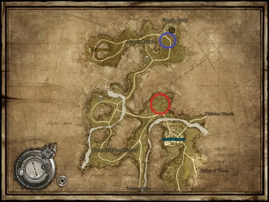 Jeśli jednak nie chcesz robić questów do 20 poziomu, to po dotarciu do Lumbertown (powinieneś mieć 11-12 poziom) udaj się na północ od miasta (czerwony znacznik powyżej) i zajmij się eliminacją mobów (Warthog) do momentu uzyskania 15 poziomu - Poziomy 01-20 | Zdobywanie poziomów przez grind | TERA - TERA - poradnik szybkiego levelowania