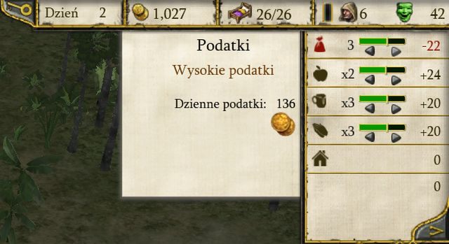 Okno podatków. - Złoto w Twierdza Krzyżowiec II | Elementy kluczowe - Twierdza: Krzyżowiec II - poradnik do gry