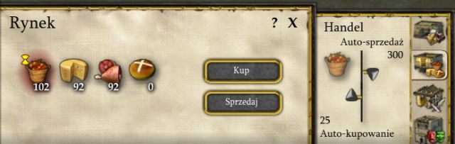 Okno przedstawiające proces automatyzacji sprzedaży / kupna. - Targ - sprzedaż i kupno w Twierdza Krzyżowiec II | Elementy kluczowe - Twierdza: Krzyżowiec II - poradnik do gry