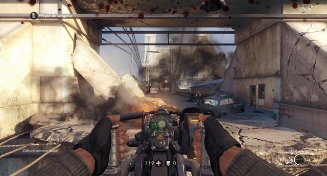 Pojawiających się przeciwników pozabijaj z działka - Most Gibraltarski | Misje Główne w Wolfenstein The New Order - Wolfenstein: The New Order - poradnik do gry
