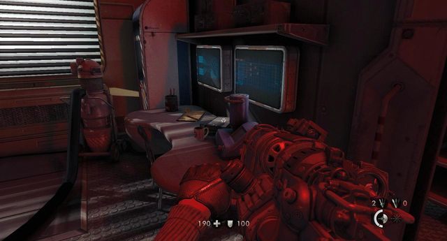 W pokoju o czerwonym oświetleniu - Baza Księżycowa | Sekrety w Wolfenstein The New Order - Wolfenstein: The New Order - poradnik do gry