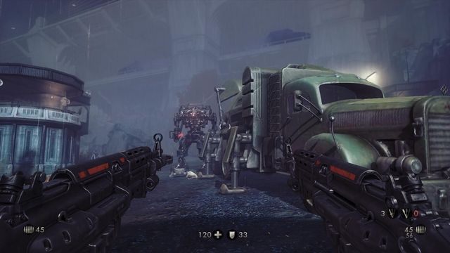 Walka z dwoma mechami może być kłopotliwa - Nowy świat | Misje Główne w Wolfenstein The New Order - Wolfenstein: The New Order - poradnik do gry