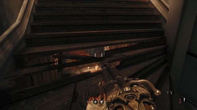 Pod schodami oznaczonymi na mapie jako A. Musisz przestrzelić zamek z tego położenia - Szpital | Sekrety w Wolfenstein The New Order - Wolfenstein: The New Order - poradnik do gry