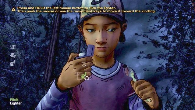 Clementine rozpalająca ogień - Rozdział 2 - 16 Months Later | Epizod 1 - All That Remains - The Walking Dead - Season Two - poradnik do gry