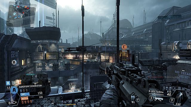 Tyrolka na dachu w pobliżu wieżyczki. - Airbase | Mapy w Titanfall - Titanfall - poradnik do gry