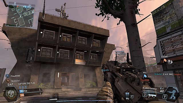 Budynek pokazany na obrazku znajduje się niedaleko od drugiej zaprezentowanej wieżyczki - Nexus | Mapy w Titanfall - Titanfall - poradnik do gry