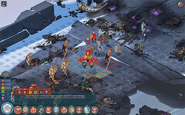 Walcząc z gigantami pamiętaj o skupianiu się w danym momencie na tylko jednym z nich - Typy przeciwników | Walka w The Banner Saga - The Banner Saga - poradnik do gry