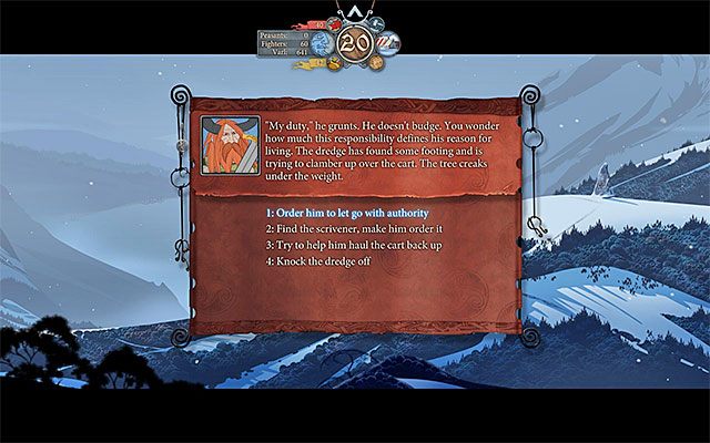 Musisz odpowiednio zareagować jeśli chcesz żeby Gunnulf przeżył - Ważniejsze decyzje | Ważne decyzje i mapa świata | The Banner Saga - The Banner Saga - poradnik do gry