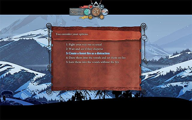 Dwie ostatnie opcje z listy mogą doprowadzić do utraty bohatera - Ważniejsze decyzje | Ważne decyzje i mapa świata | The Banner Saga - The Banner Saga - poradnik do gry