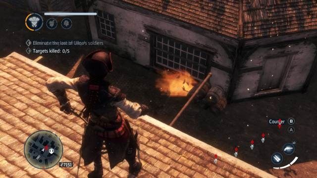 Beczka z prochem potrafi zabić wielu wrogów jednocześnie - Triki i sztuczki | System walki w Assassins Creed Liberation - Assassins Creed: Liberation HD - poradnik do gry