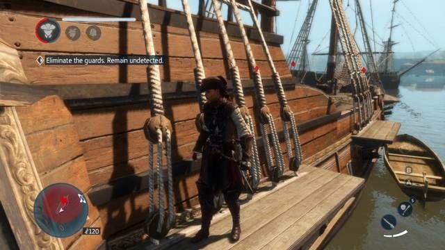 Na platformie przy burcie jesteś niedostrzegalny - Sekwencja 3 | Wątek główny w Assassins Creed Liberation - Assassins Creed: Liberation HD - poradnik do gry