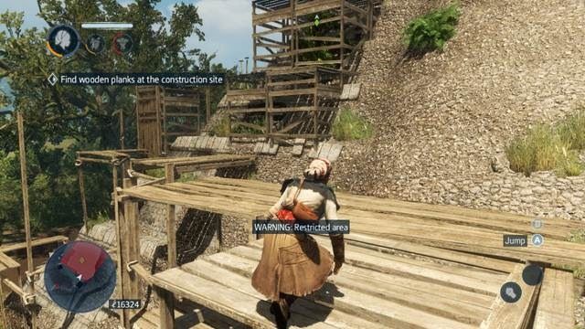 Wejdź po rusztowaniu, by znaleźć deski - Sekwencja 4 | Wątek główny w Assassins Creed Liberation - Assassins Creed: Liberation HD - poradnik do gry