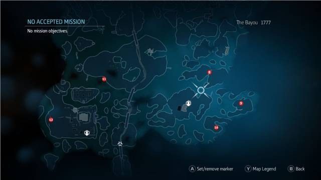 Lokalizacja jaj aligatorów w południowej części Bayou - Znajdźki główne | Znajdźki w Assassins Creed Liberation - Assassins Creed: Liberation HD - poradnik do gry