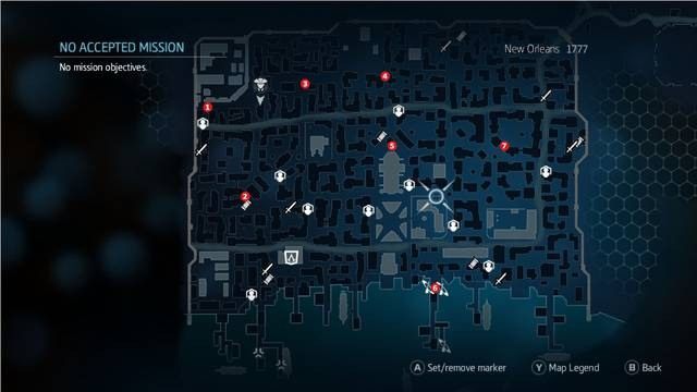 Rozmieszczenie monet zabójców w Nowym Orleanie - Przedmioty postaci | Znajdźki w Assassins Creed Liberation - Assassins Creed: Liberation HD - poradnik do gry