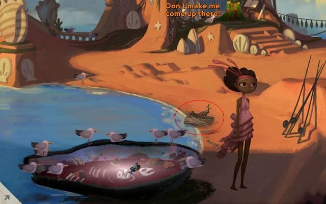 Wykorzystaj zapach martwych ryb - Wioska | Rozdział 1 - Vella | Broken Age - Broken Age - poradnik do gry
