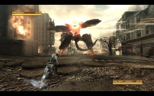 By uniknąć promienia plazmy, biegnij po skosie. - R-00 Guard Duty | Kampania - opis przejścia Metal Gear Rising Revengeance - Metal Gear Rising: Revengeance - poradnik do gry