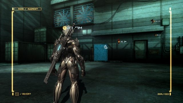 Widoczne na obrazku kamery i wejście przez wentylatory. - R-01 Coup dEtat | Kampania - opis przejścia Metal Gear Rising Revengeance - Metal Gear Rising: Revengeance - poradnik do gry