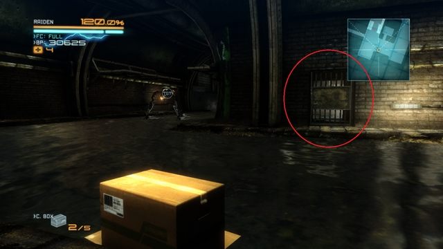 Lokalizacja cyborga kryjącego się w pudełku. - R-02 Research Facility | Kampania - opis przejścia Metal Gear Rising Revengeance - Metal Gear Rising: Revengeance - poradnik do gry