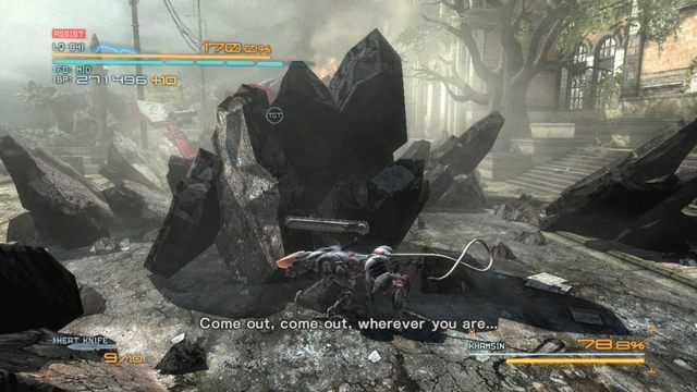 Skały, za którymi możesz zakraść się do wroga. - Khamsin | DLC - Blade Wolf - opis przejścia Metal Gear Rising Revengeance - Metal Gear Rising: Revengeance - poradnik do gry
