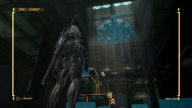 Nośnik danych #3 - znajduje się na widocznym u góry żyrandolu. - Nośniki danych | Znajdźki Metal Gear Rising Revengeance - Metal Gear Rising: Revengeance - poradnik do gry