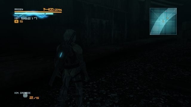 A tu normalny widok, przedstawiający twoją pozycję na mapie. - Nośniki danych | Znajdźki Metal Gear Rising Revengeance - Metal Gear Rising: Revengeance - poradnik do gry