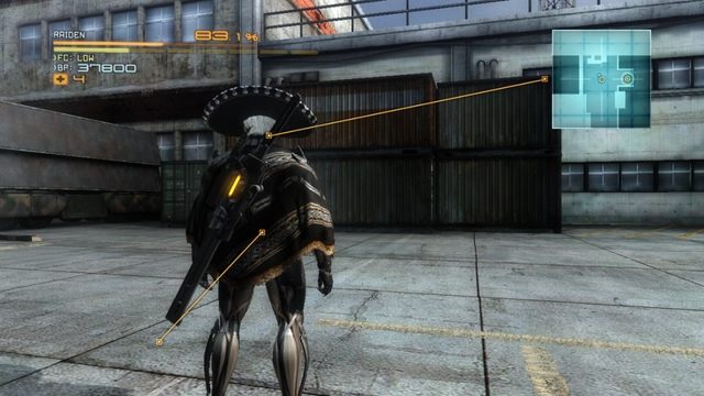 Wewnątrz tych kontenerów znajduje się ostatni cyborg w pudełku. - Cyborgi kryjące się w pudełkach | Znajdźki Metal Gear Rising Revengeance - Metal Gear Rising: Revengeance - poradnik do gry
