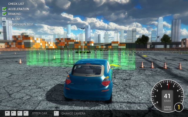 Podczas pokonywania slalomu warto zwolnić i dokładnie wykonać wszystkie manewry. - Jazda testowa - Podstawy rozgrywki - Car Mechanic Simulator 2014 - poradnik do gry