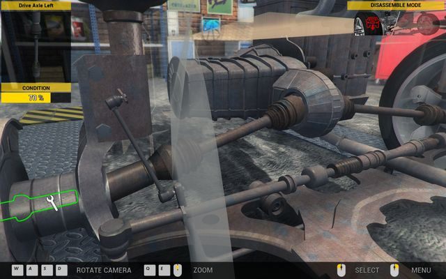 By dostać się do skrzyni biegów, musisz odkręcić obydwie osie. - Zlecenie nr 6 - Zlecenia - Pierwszy garaż - Car Mechanic Simulator 2014 - poradnik do gry