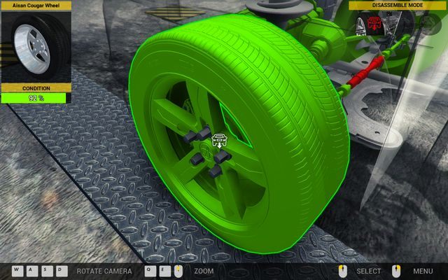 By dostać się do maglownicy, odkręć koło i oś. - Zlecenie nr 9 - Zlecenia - Pierwszy garaż - Car Mechanic Simulator 2014 - poradnik do gry