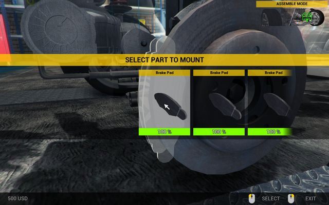 Wymiana klocków hamulcowych odbywa się za pomocą menu ekwipunku. - Zlecenie nr 1 - Zlecenia - Pierwszy garaż - Car Mechanic Simulator 2014 - poradnik do gry