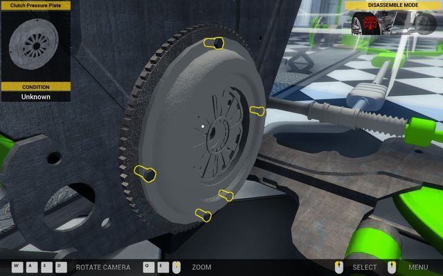 Wymiana tarczy dociskowej sprzęgła wiąże się z demontażem skrzyni biegów. - Zlecenie nr 72 - Vulcan Spectre - Zlecenia - Trzeci garaż - Car Mechanic Simulator 2014 - poradnik do gry