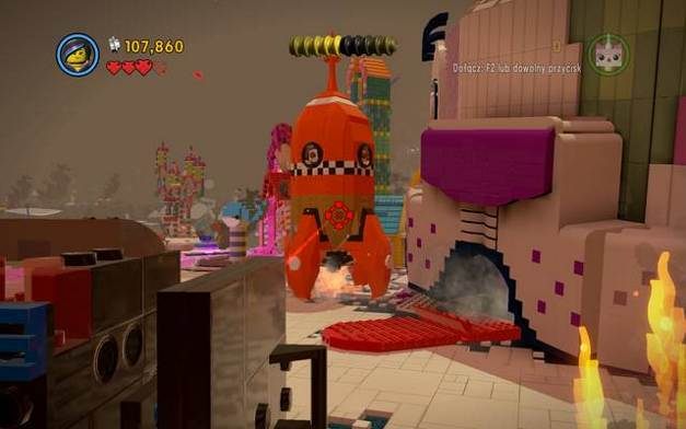 Przetnij złoty klocek rakiety działkiem - Atak na Chmurokukułkowo | Wątek fabularny w LEGO Przygoda gra wideo - LEGO Przygoda gra wideo - poradnik do gry
