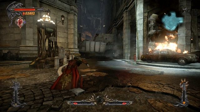 Za śmieciarą na wprost znajdziesz Skrzynię Bólu. - Misja 9 - The Second Acolyte | Klejnoty - I przejście - Castlevania: Lords of Shadow 2 - poradnik do gry