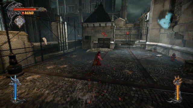 Za siatką znajdziesz ostatnią znajdźkę we współczesności. - Sciences District | Znajdźki - drugie podejście | Castlevania Lords of Shadow 2 - Castlevania: Lords of Shadow 2 - poradnik do gry