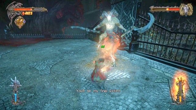 Boss wygląda kozacko, ale nie należy do najmocniejszych. - Misja 7 - Pieces of a Mirror | Kampania - opis przejścia - Castlevania: Lords of Shadow 2 - poradnik do gry