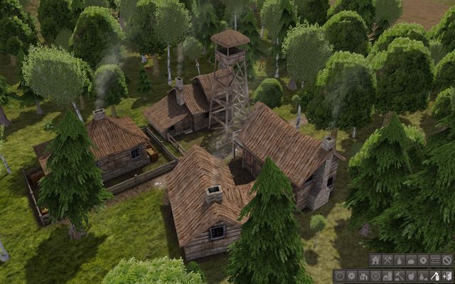 Chatka myśliwska powinna pojawić się w jak najbardziej zalesionym miejscu. - Myślistwo w Banished | Produkcja żywności - Banished - poradnik do gry