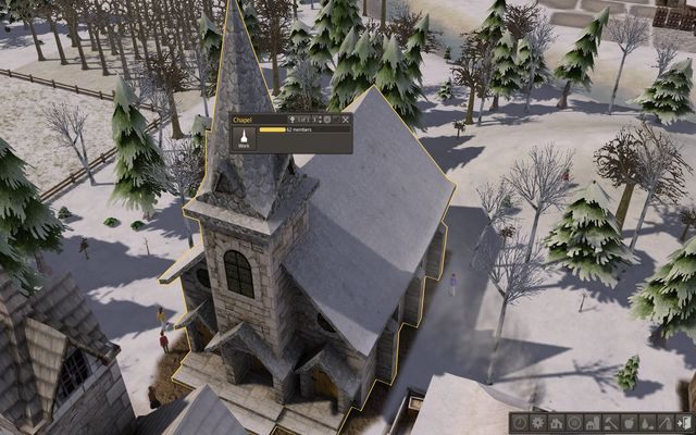 Kaplica to centrum osadniczego kultu. - Jak utrzymać odpowiednie zdrowie i zadowolenie w Banished? | Podstawy rozgrywki - Banished - poradnik do gry