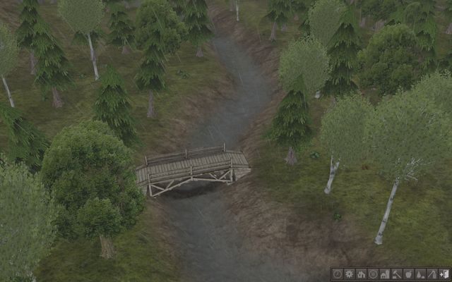 Choć przeprawa nie wygląda solidnie, to w tych warunkach jest aż nadto wystarczająca. - Drogi, most i tunel w Banished | Budynki - Banished - poradnik do gry