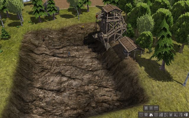 Kamieniołom nie jest estetyczny, ale daje stałe źródło kamienia. - Produkcja surowców w Banished | Budynki - Banished - poradnik do gry