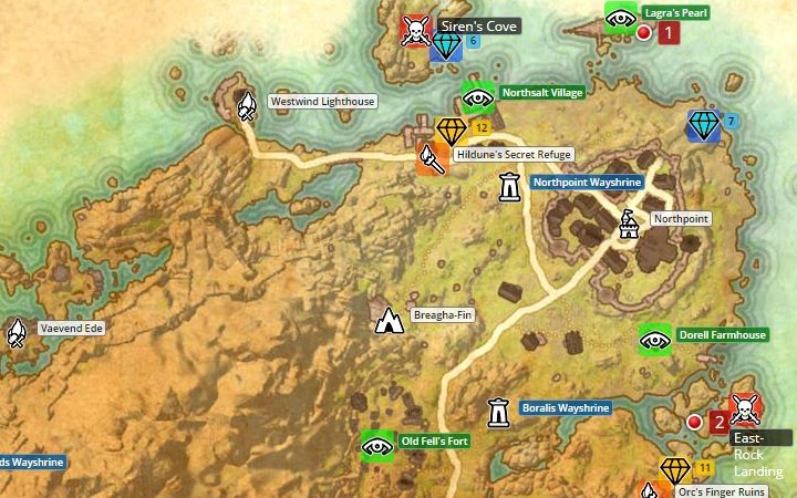 Mapa Rivenspire - ESO Summerset: Zakon Psijic - zadania wstępne - The Elder Scrolls Online - poradnik do gry