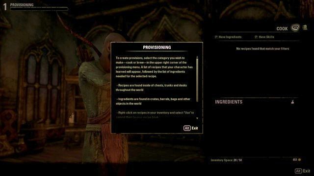 Tworzenie prowiantu - ESO: Rzemiosło, porady - The Elder Scrolls Online - poradnik do gry