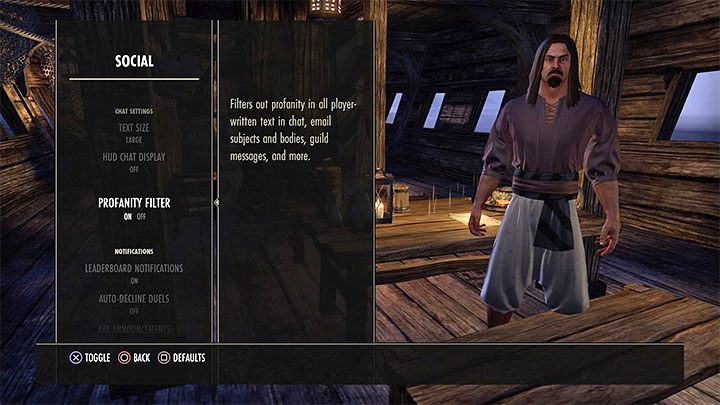 The Elder Scrolls Online z myślą o ochronie graczy cenzuruje domyślnie popularne przekleństwa, które mogą pojawiać się na ekranie czatu, w otrzymywanych wiadomościach, czy na ekranach gildii graczy - The Elder Scrolls Online: FAQ, porady - The Elder Scrolls Online - poradnik do gry