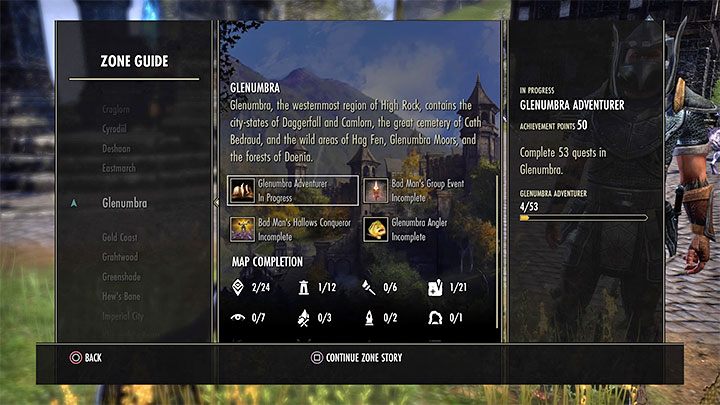 Zone Guide jest bardzo pomocnym narzędziem w śledzeniu swoich postępów we wszystkich głównych regionach świata gry - ESO: Rodzaje aktywności, instancji w grze - The Elder Scrolls Online - poradnik do gry
