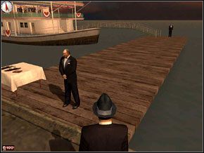 Za nami koło budki telefonicznej widzimy wejście do budynku - Misja 15 - Wszystkiego najlepszego! | Mafia The City of Lost Heaven - Mafia: The City of Lost Heaven - poradnik do gry