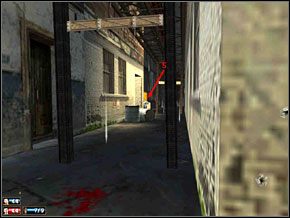 Posuwamy się do przodu i likwidujemy dwóch następnych - jeden jest na dole, drugi na górze (jest szansa, że trafiony kilkoma strzałami fajnie zwali się z piętra na ziemie) - Misja 7 - Lepiej do tego przywyknij | Mafia The City of Lost Heaven - Mafia: The City of Lost Heaven - poradnik do gry